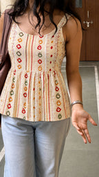 Bandhej Short Rayon Printed Top