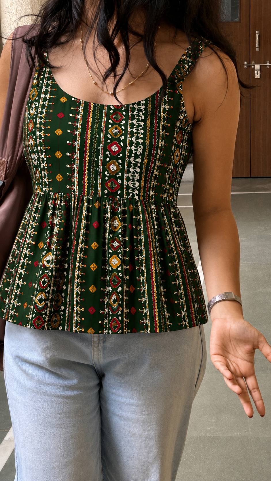 Bandhej Short Rayon Printed Top