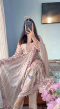 Off White Maslin Silk Suit