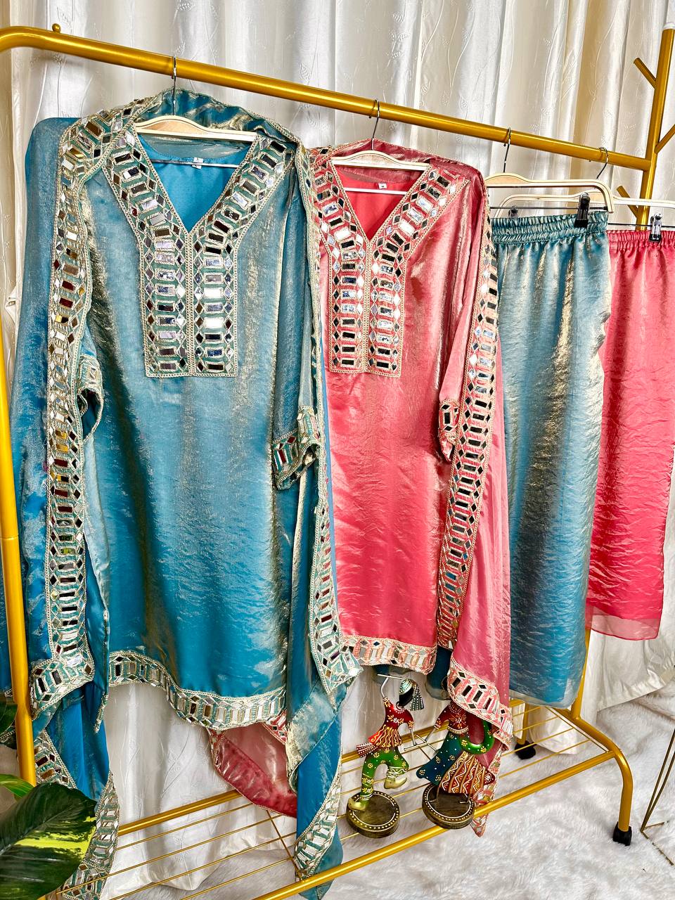 Premium Designer Mirror Work Palazzo Set