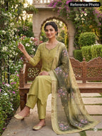 Elaichi Mul Chanderi Handwork Straight Suit Set