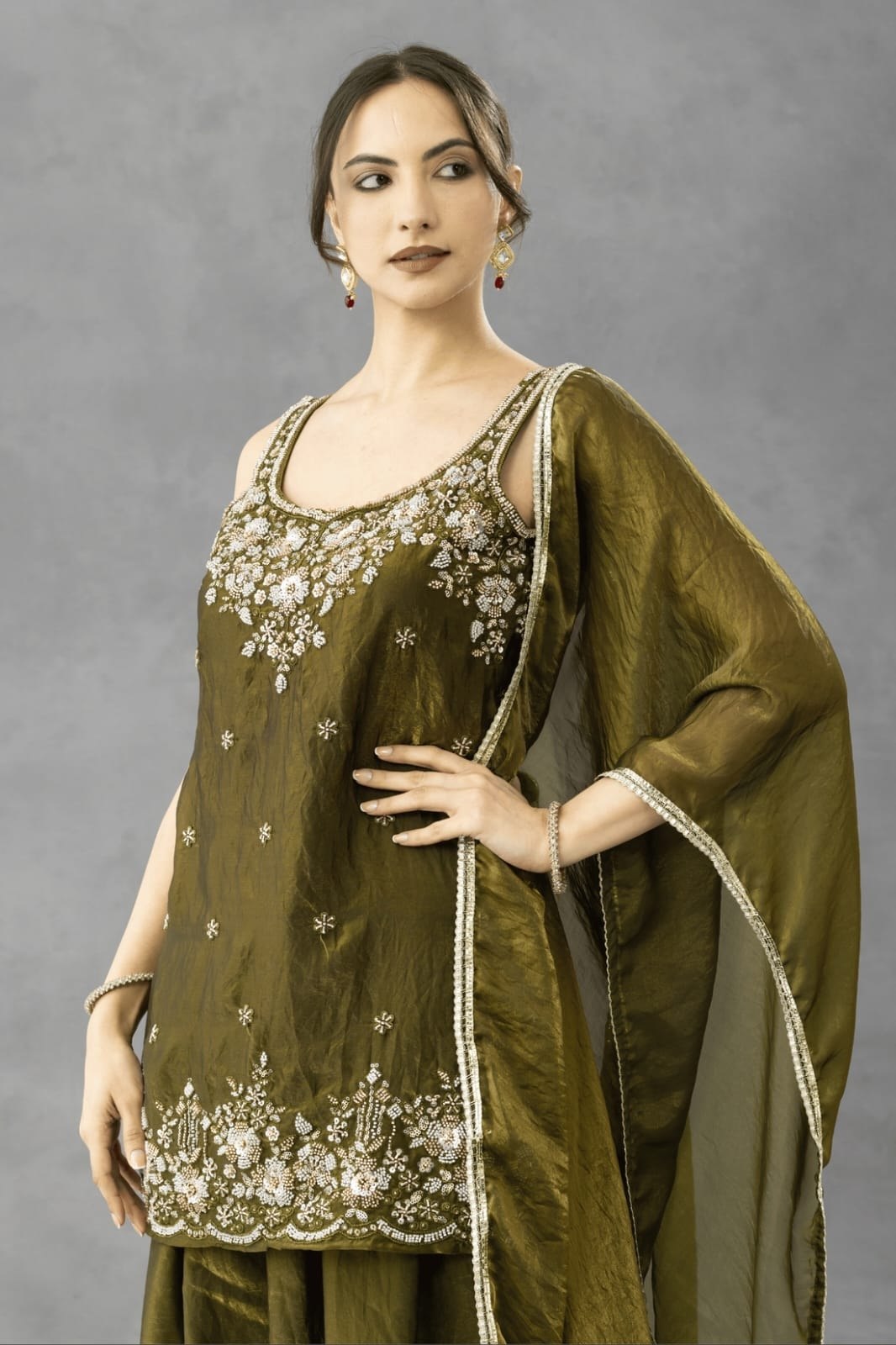 Premium Party Wear Sharara Silk Suit Set