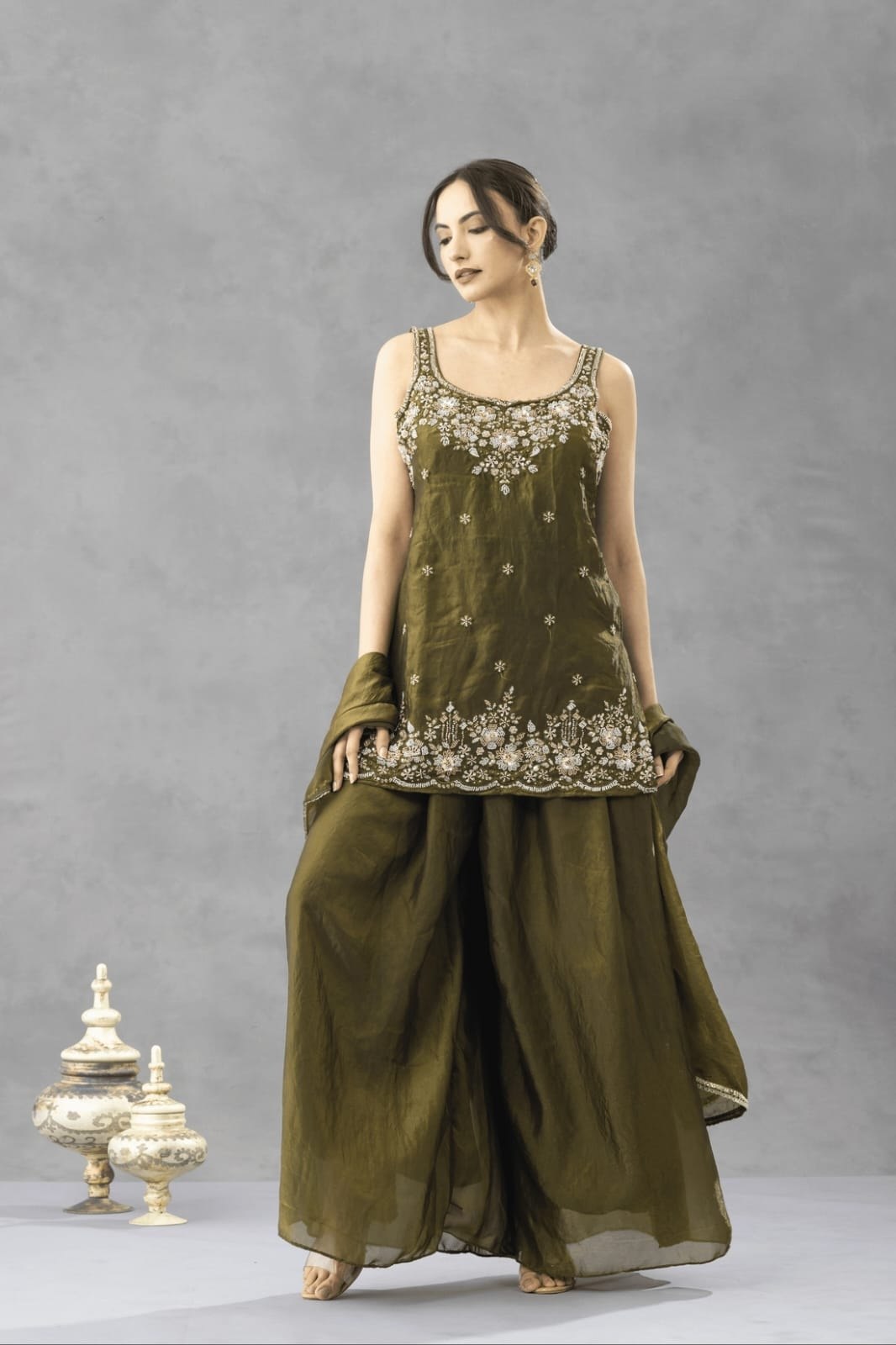 Premium Party Wear Sharara Silk Suit Set