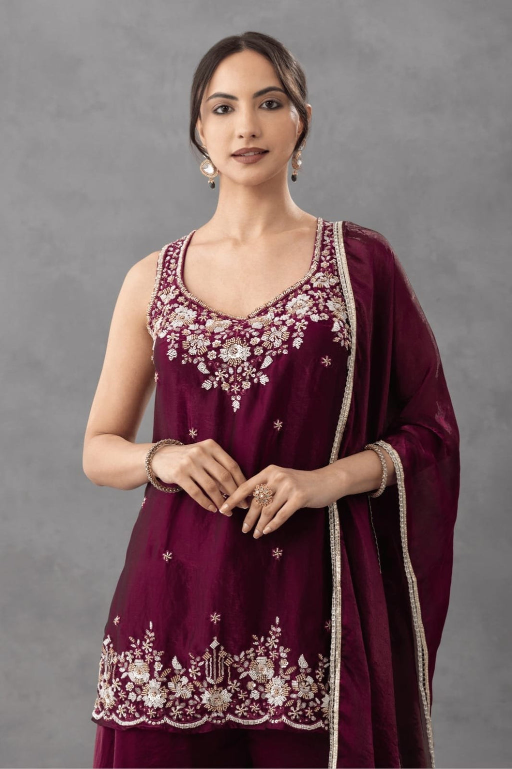 Premium Party Wear Sharara Silk Suit Set