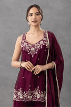 Premium Party Wear Sharara Silk Suit Set