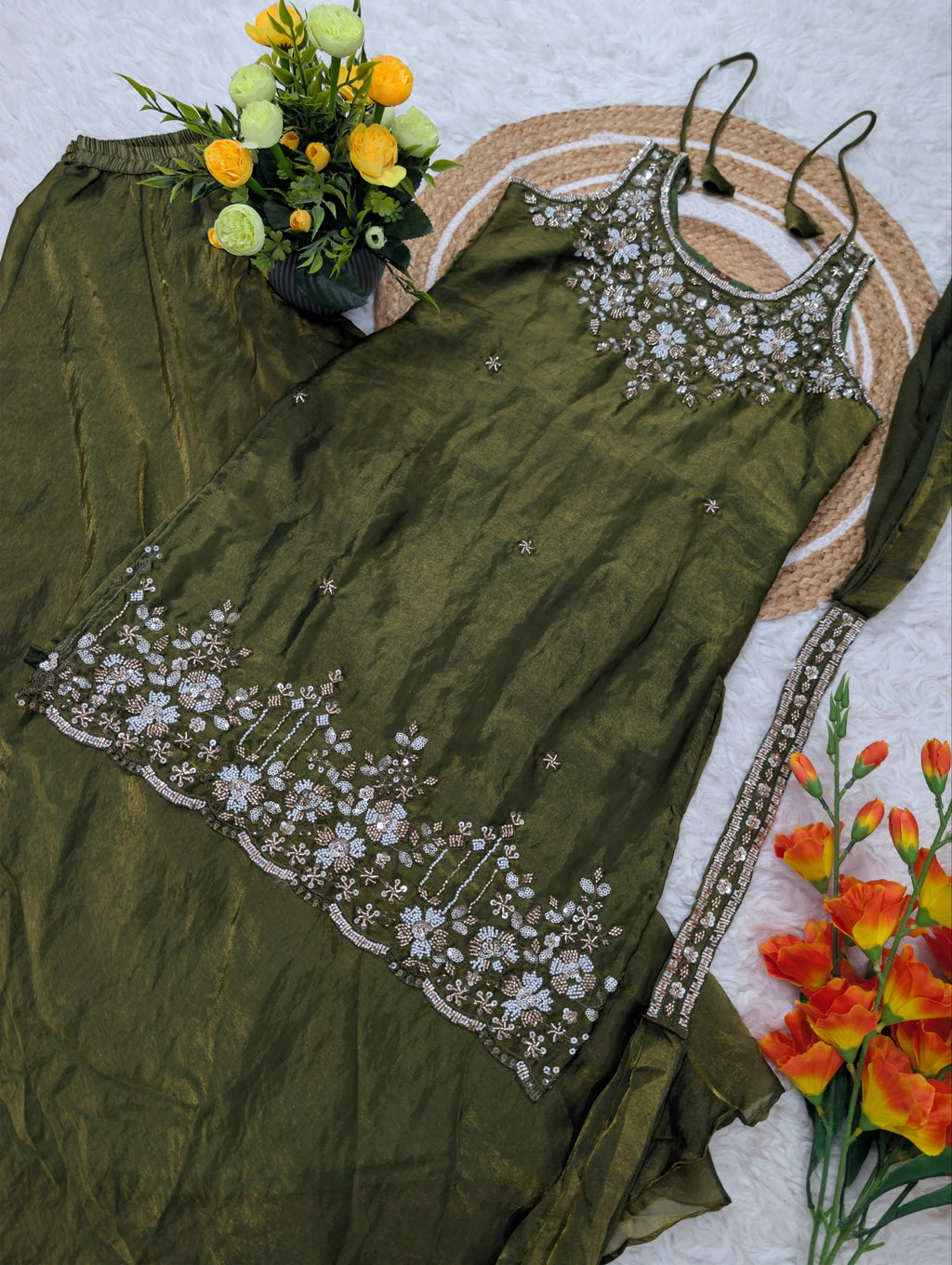 Premium Party Wear Sharara Silk Suit Set