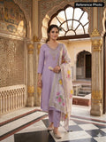 Lavender Mul Chanderi Handwork Suit