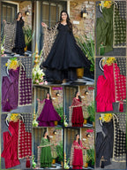 Super Trendy Mirror Work Gown Dupatta Set