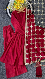 Super Trendy Mirror Work Gown Dupatta Set