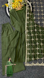 Super Trendy Mirror Work Gown Dupatta Set
