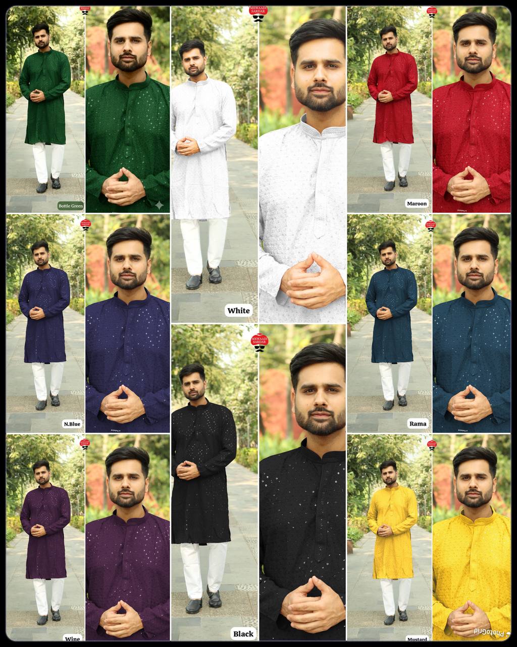 New Classic Chikankari Men's Kurta Pyjama Set