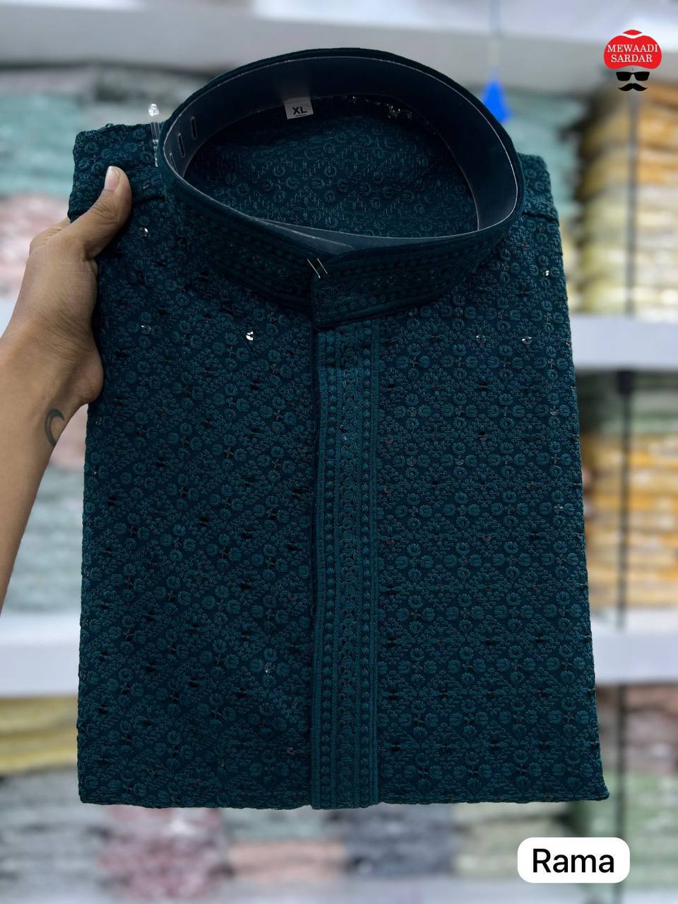 New Classic Chikankari Men's Kurta Pyjama Set