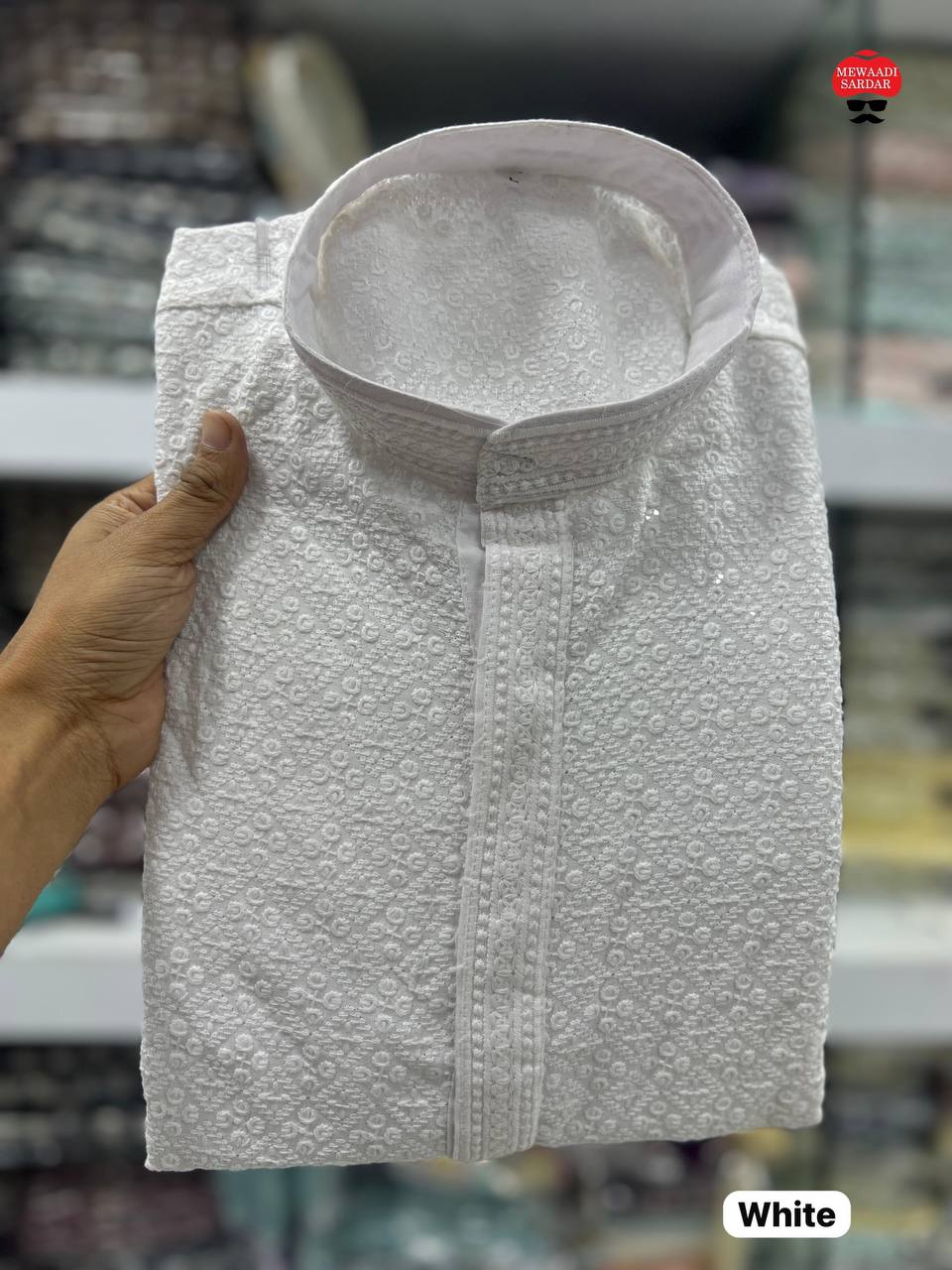 New Classic Chikankari Men's Kurta Pyjama Set