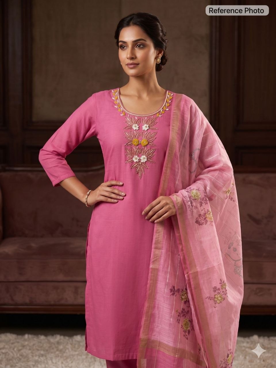 Light Pink Roman Silk Handwork Set