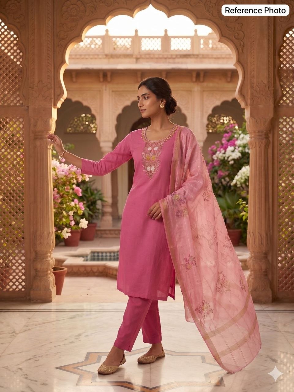 Light Pink Roman Silk Handwork Set