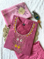 Light Pink Roman Silk Handwork Set