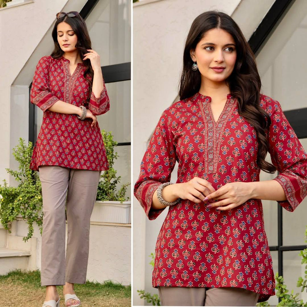 New Cotton Printed Daily Wear Top Collection