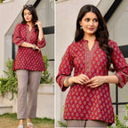 New Cotton Printed Daily Wear Top Collection