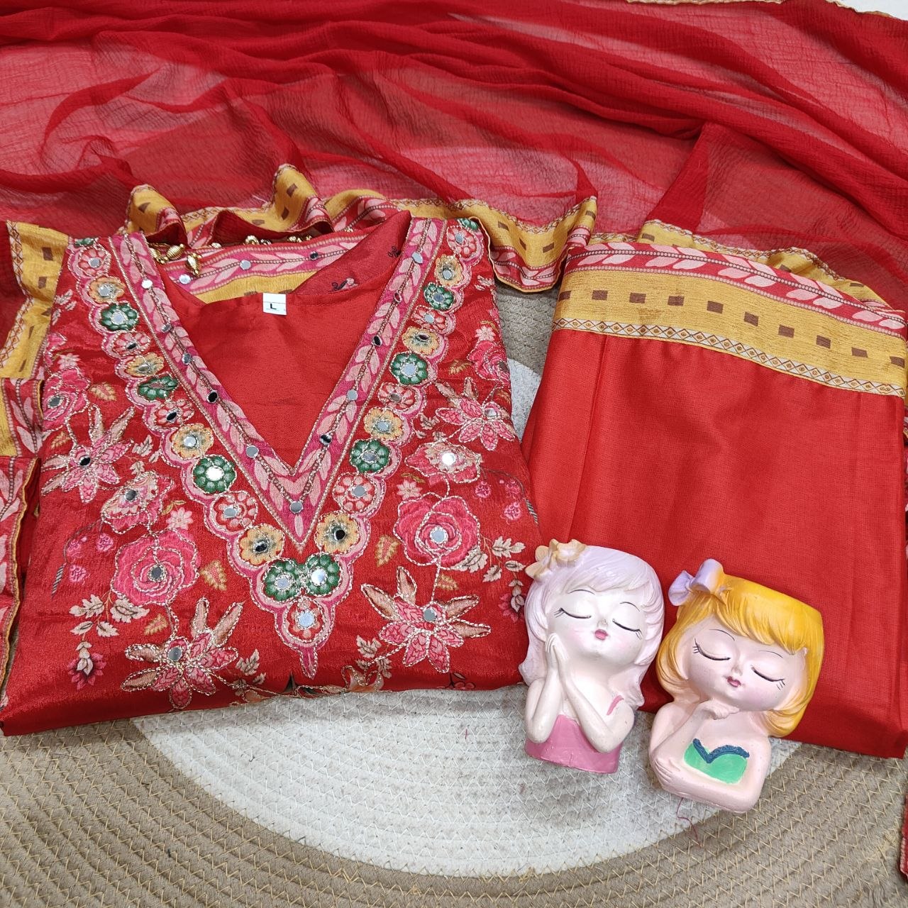 Premium Maslin Silk Party Wear Suit