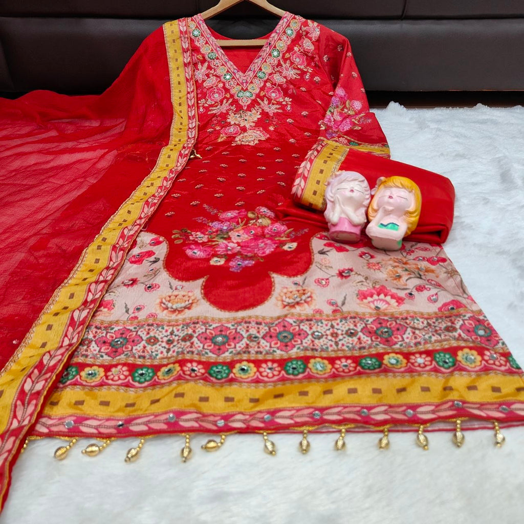Premium Maslin Silk Party Wear Suit