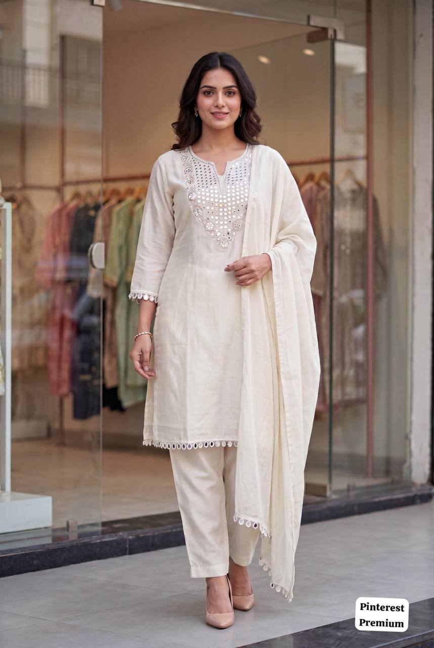 Exclusive Party Wear Silk Three piece Suit