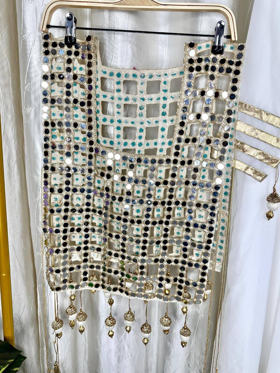 New Designer Gown with Mirror Work Jacket