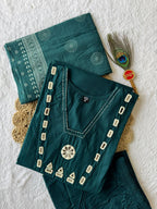 Morpeach Cotton Aline Mirror Work Suit Set