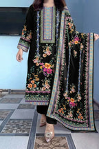Floral Maslin Silk Three Piece Suit