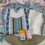 Floral Maslin Silk Three Piece Suit