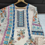 Floral Maslin Silk Three Piece Suit