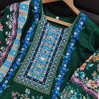 Floral Maslin Silk Three Piece Suit