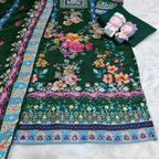 Floral Maslin Silk Three Piece Suit