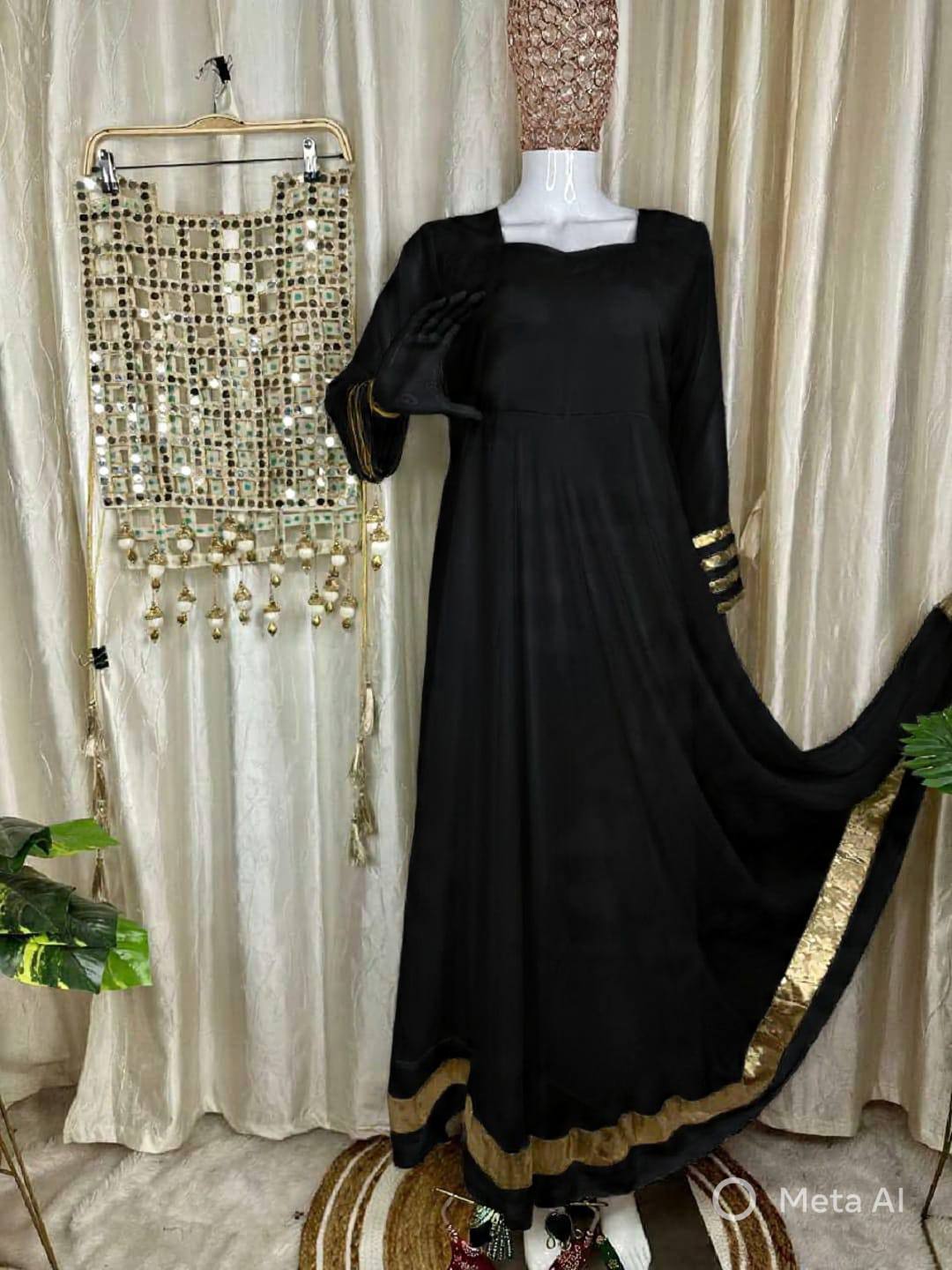 New Designer Gown with Mirror Work Jacket