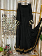 New Designer Gown with Mirror Work Jacket