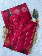 Cherry Cotton Handwork Straight Suit Set
