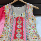 Multicolor Party Wear Chinon Silk Sharara Set