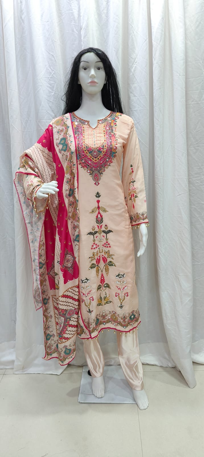 Premium Maslin Silk Suit Set in Plus Size