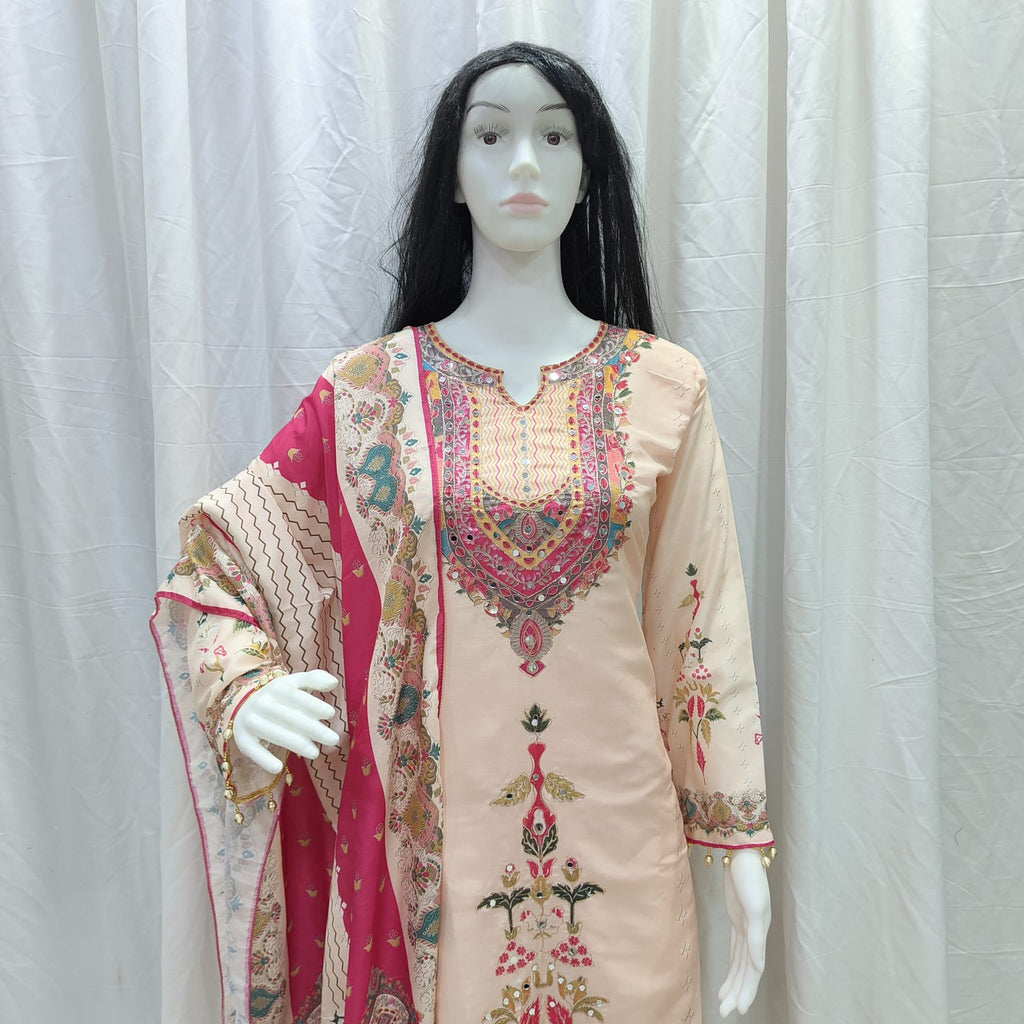 Premium Maslin Silk Suit Set in Plus Size