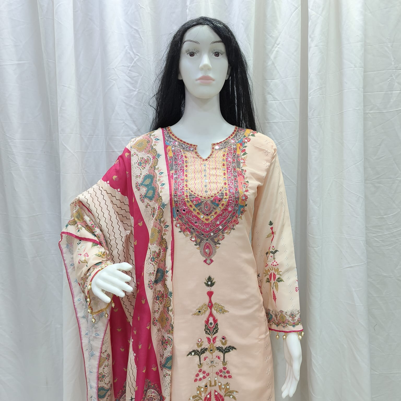 Premium Maslin Silk Suit Set in Plus Size