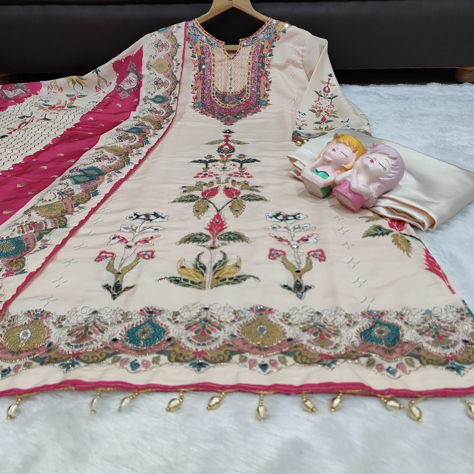 Premium Maslin Silk Suit Set in Plus Size