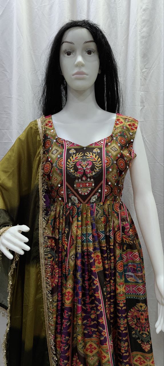 New Party Wear Silk Gown in Plus size