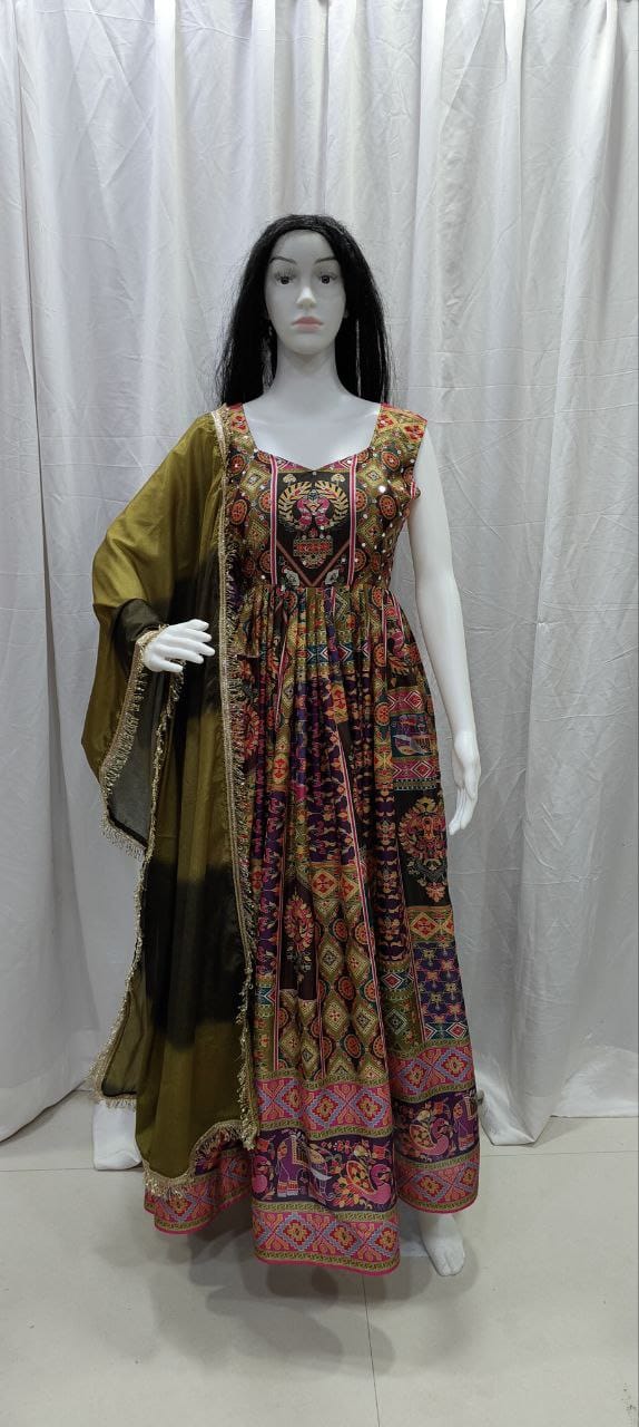 New Party Wear Silk Gown in Plus size