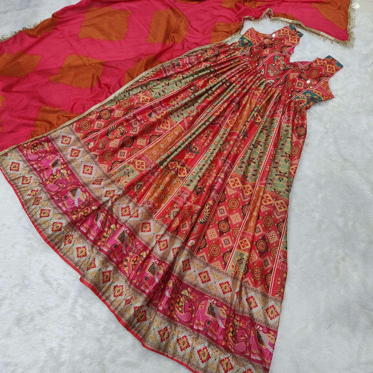 New Party Wear Silk Gown in Plus size