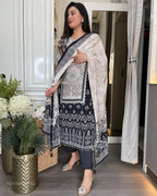 Premium Plus size chinon silk suit set