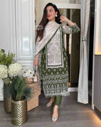 Premium Plus size chinon silk suit set