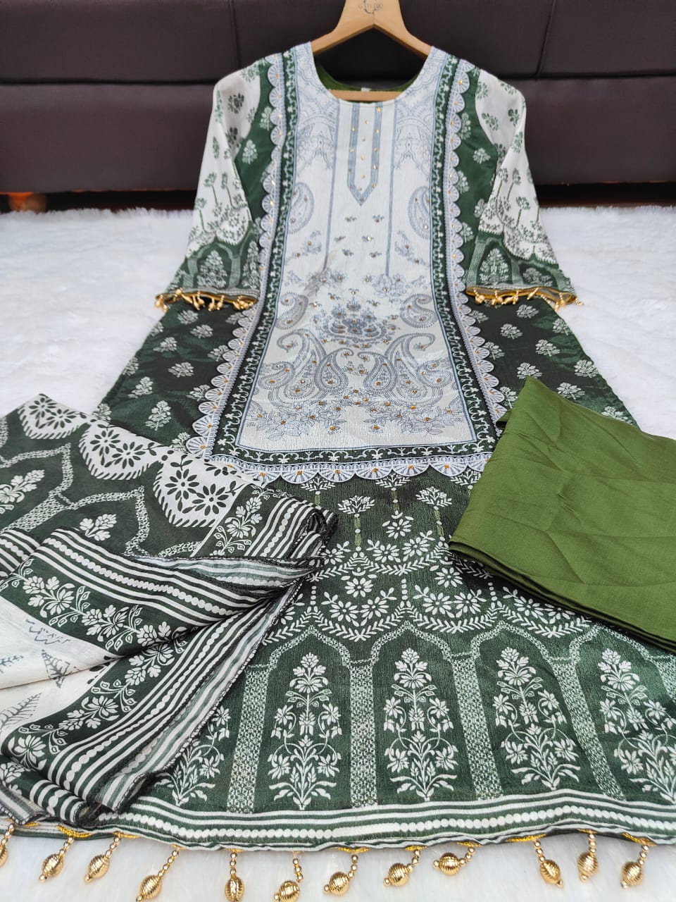 Premium Plus size chinon silk suit set