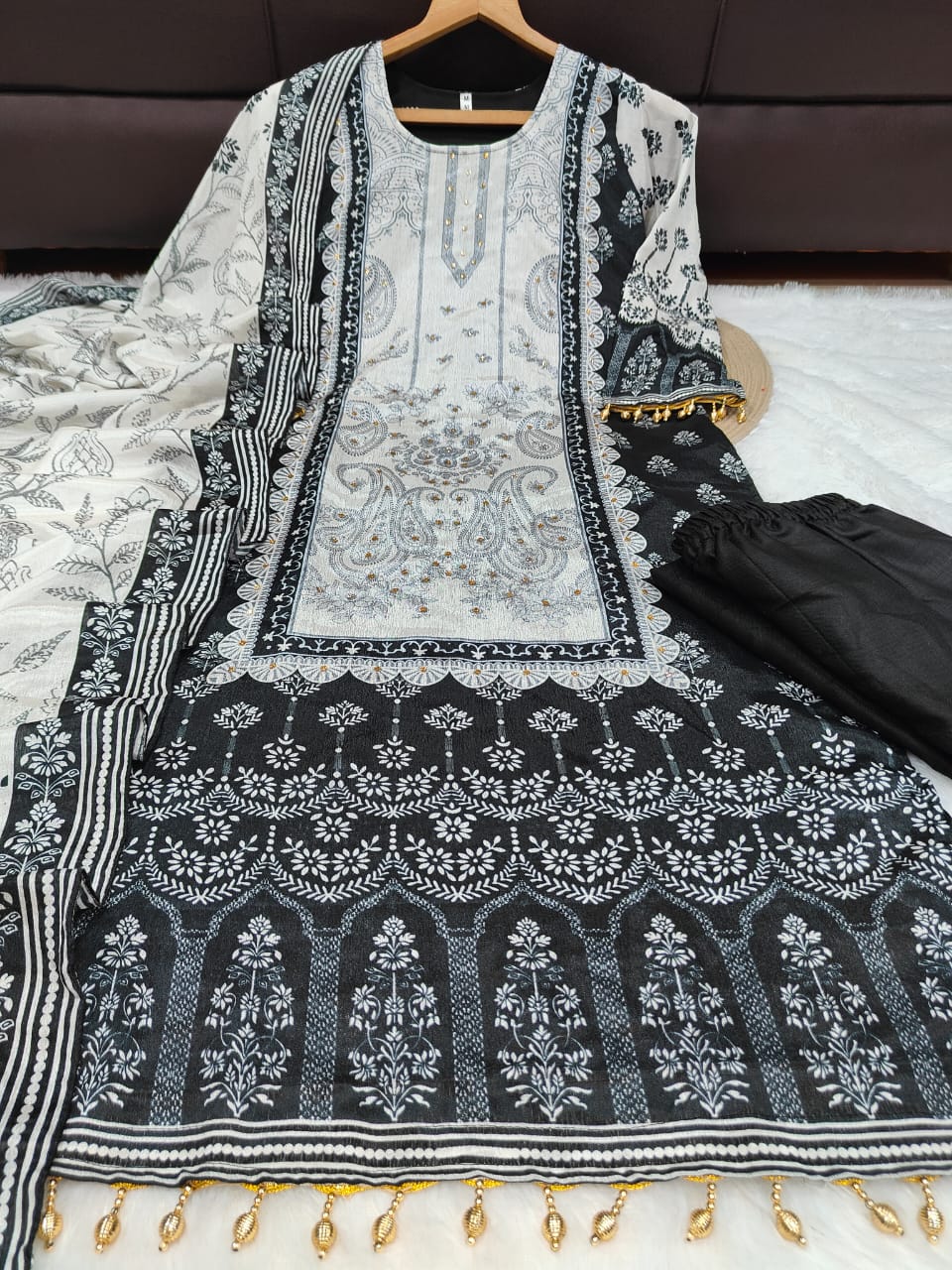 Premium Plus size chinon silk suit set