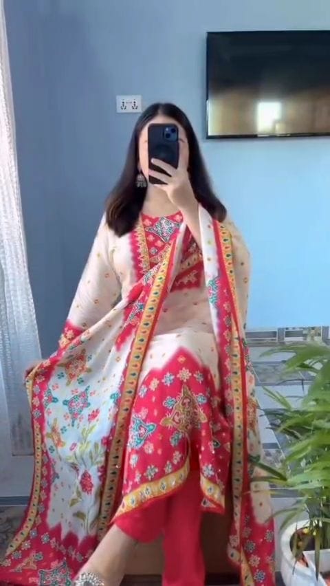 Premium  Designer Maslin SILK sUIT