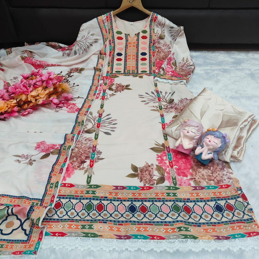New Party wear Maslin Silk Suit