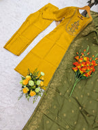 Ethnic Silk Embriodery Straight Suit Set